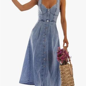 Chic Denim Button-Up Dress